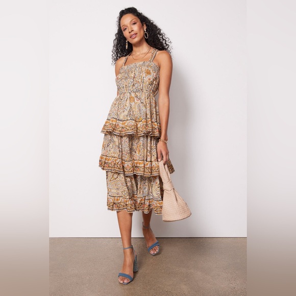 NWT Cleobella ‘Rosalie’ Tiered Midi Dress in Kaleidoscope Sz XS - Picture 8 of 16